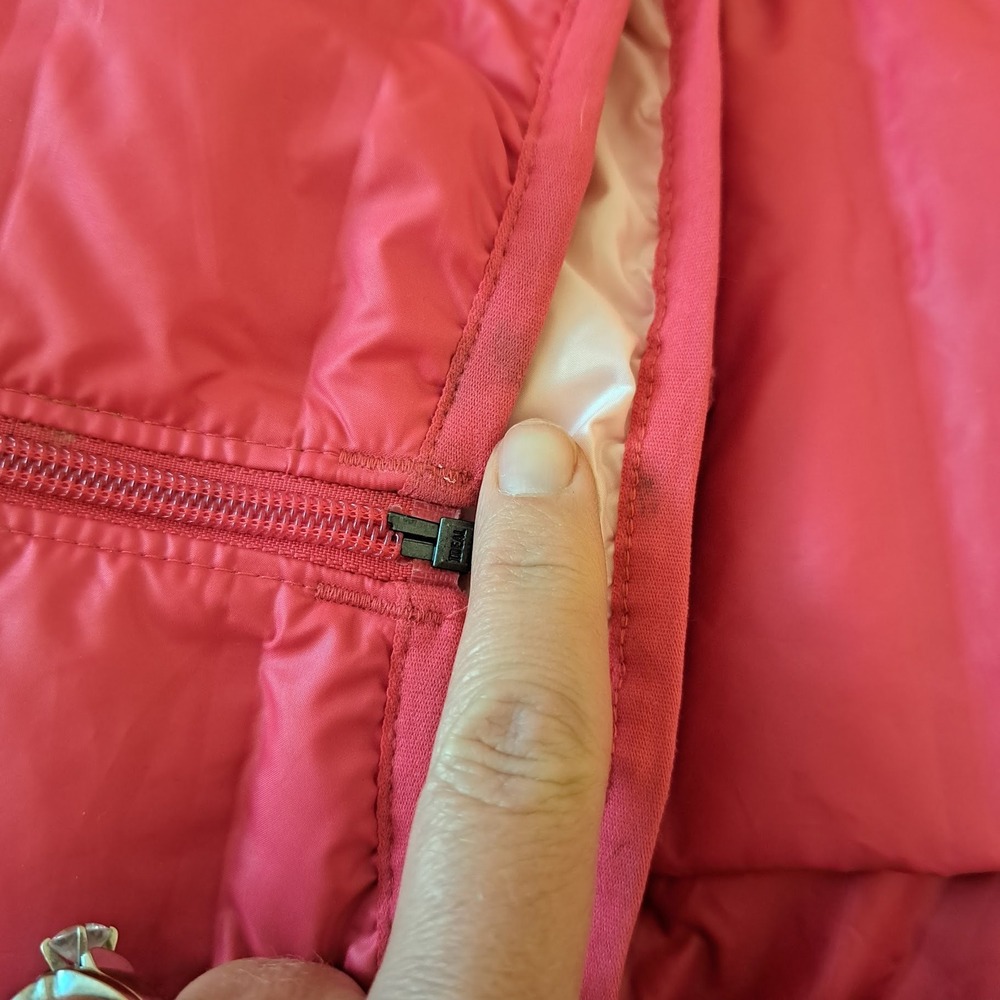 Columbia Kids Pink Hooded Puffer Jacket Duck Down Fill Size L 14/16 XY0075 - Picture 6 of 6